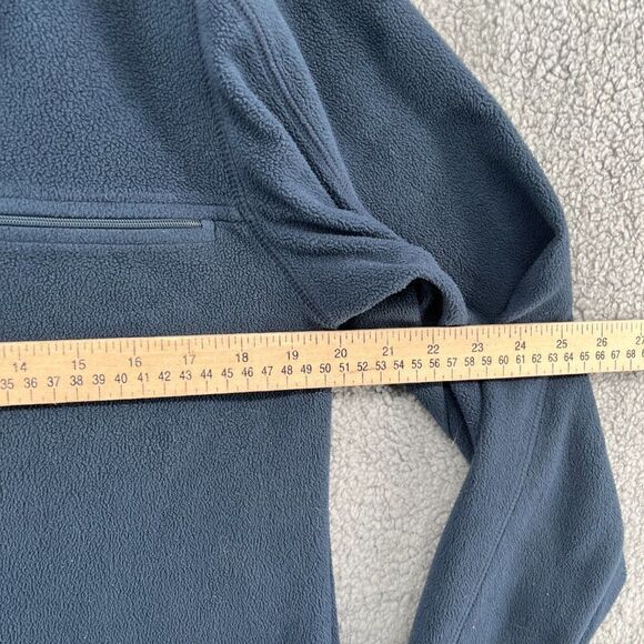 LL Bean Fleece Sweater Mens Small Quarter Zip Pullover Sweatshirt Blue Cozy Late - Picture 8 of 13